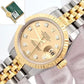 ROLEX OYSTER PERPETUAL DATEJUST 26mm GOLD / STEEL IN JUBILEE BRACELET SILVER DIAMOND DIAL AUTOMATIC 179173 (MINT)