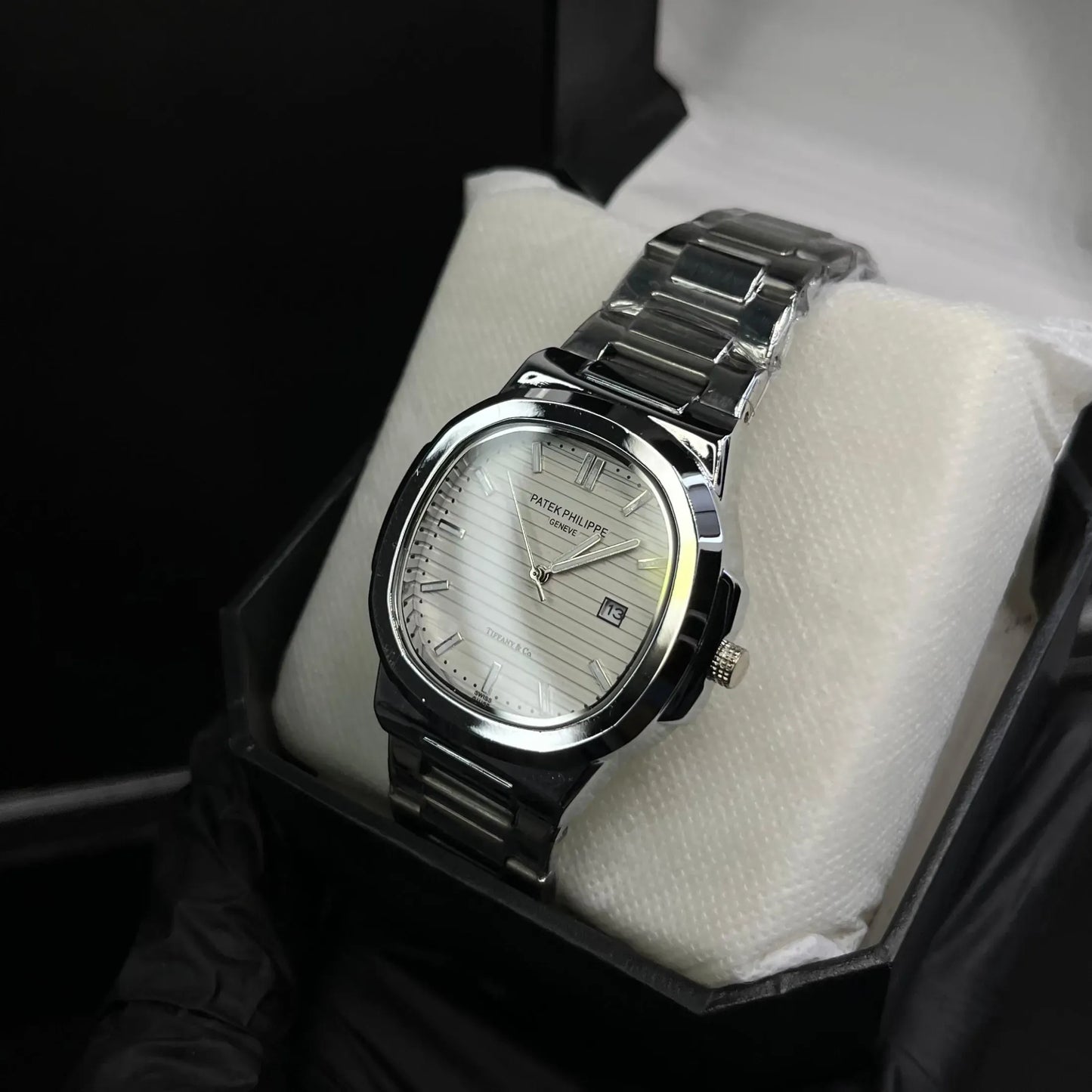 Patek Philippe Two Tone Wrist Watch With Date And Time Watch Patek Philippe Luxury Watch For Men In Stainless Steel In Trending Colour Mens Watch High And Premium Watch