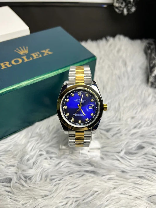 Rolex Datejust  Two-Tone Blue Dial Diamond Markers